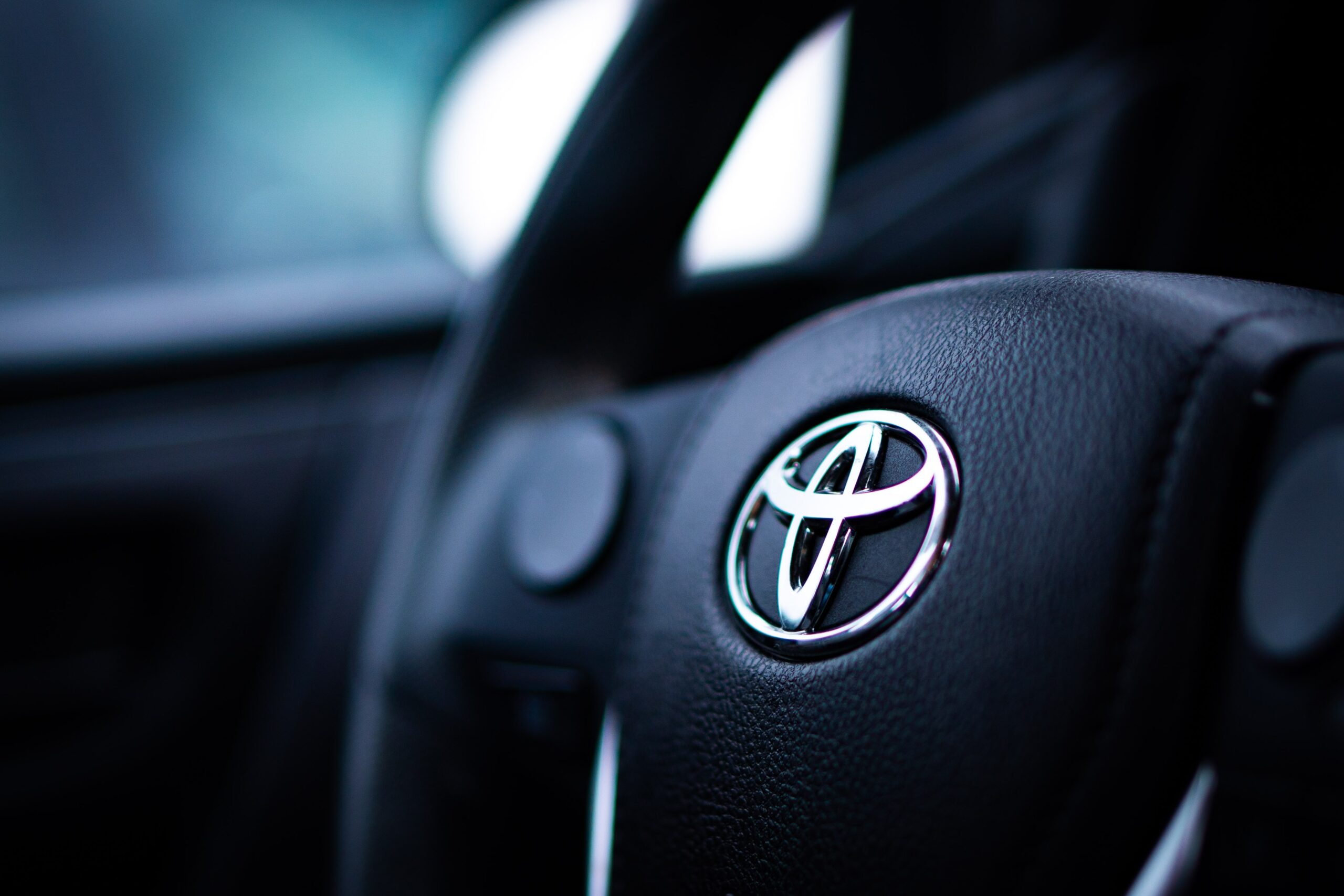Image of a Toyota Steering Wheel.