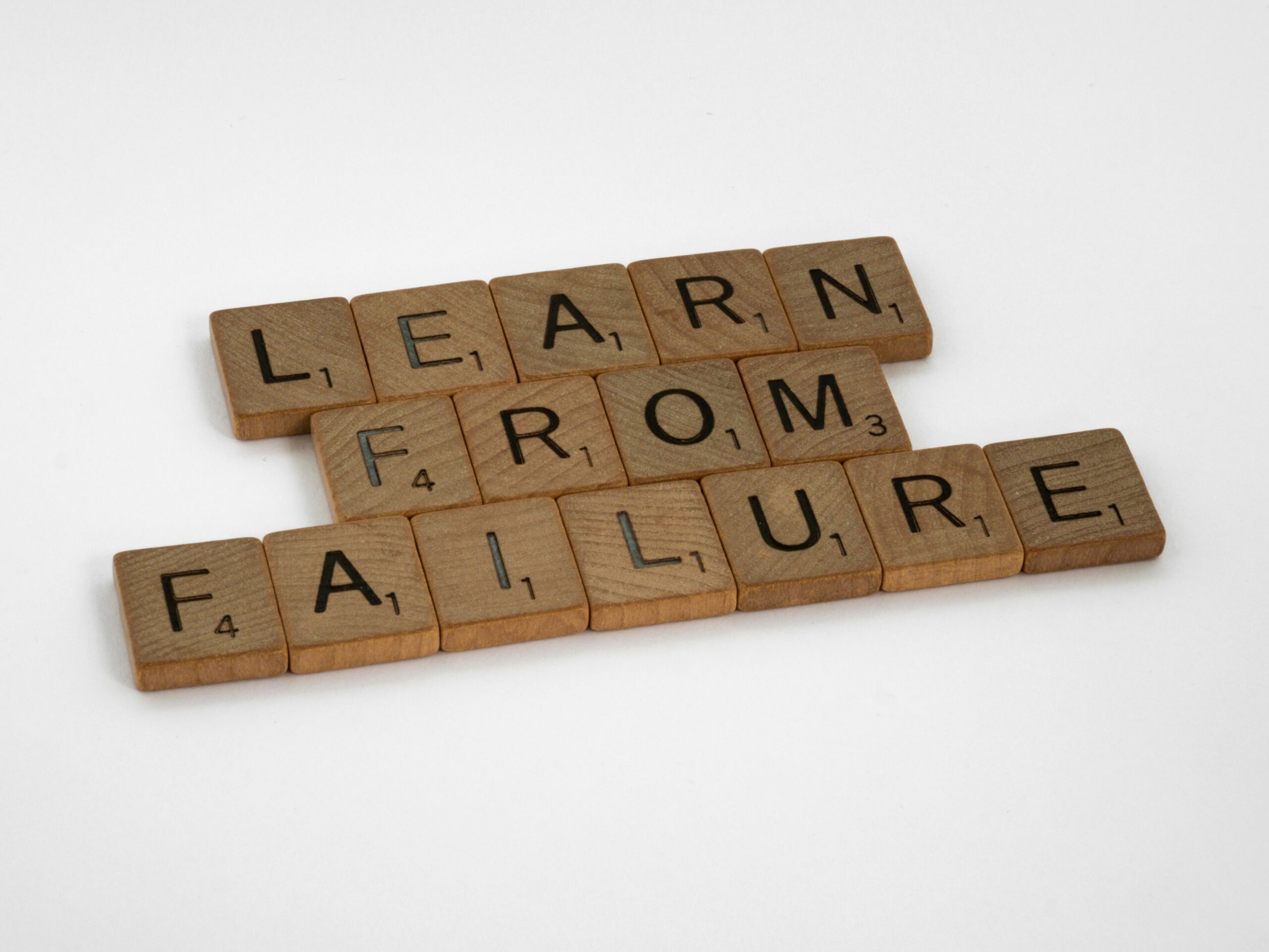 "Learn From Failure" Visualized with Scrabble pieces