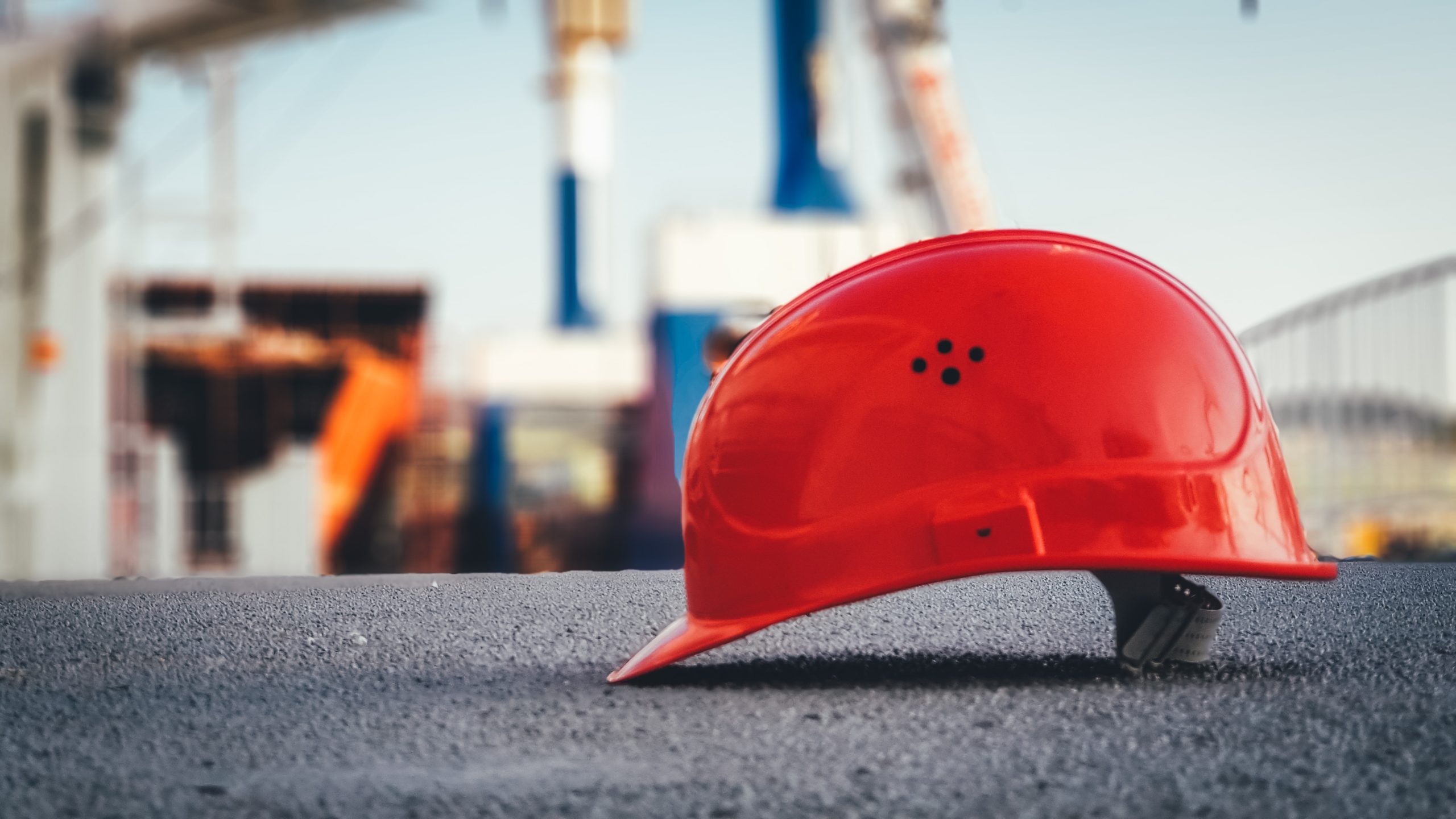 Red safety hard hat